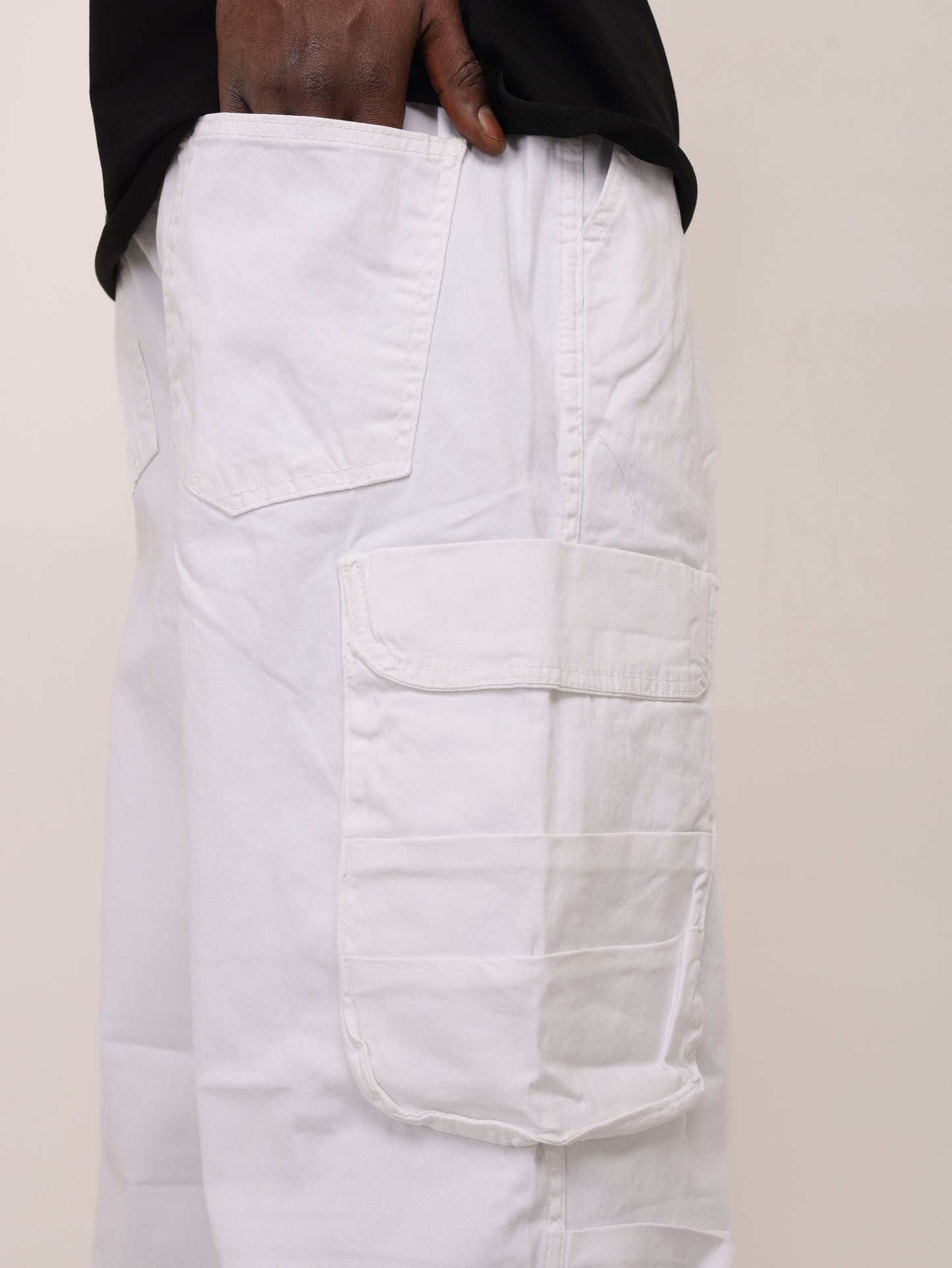 Herren Parachute Cargohose, Wide Fit, Modell DH4397, Khaki oder Camel