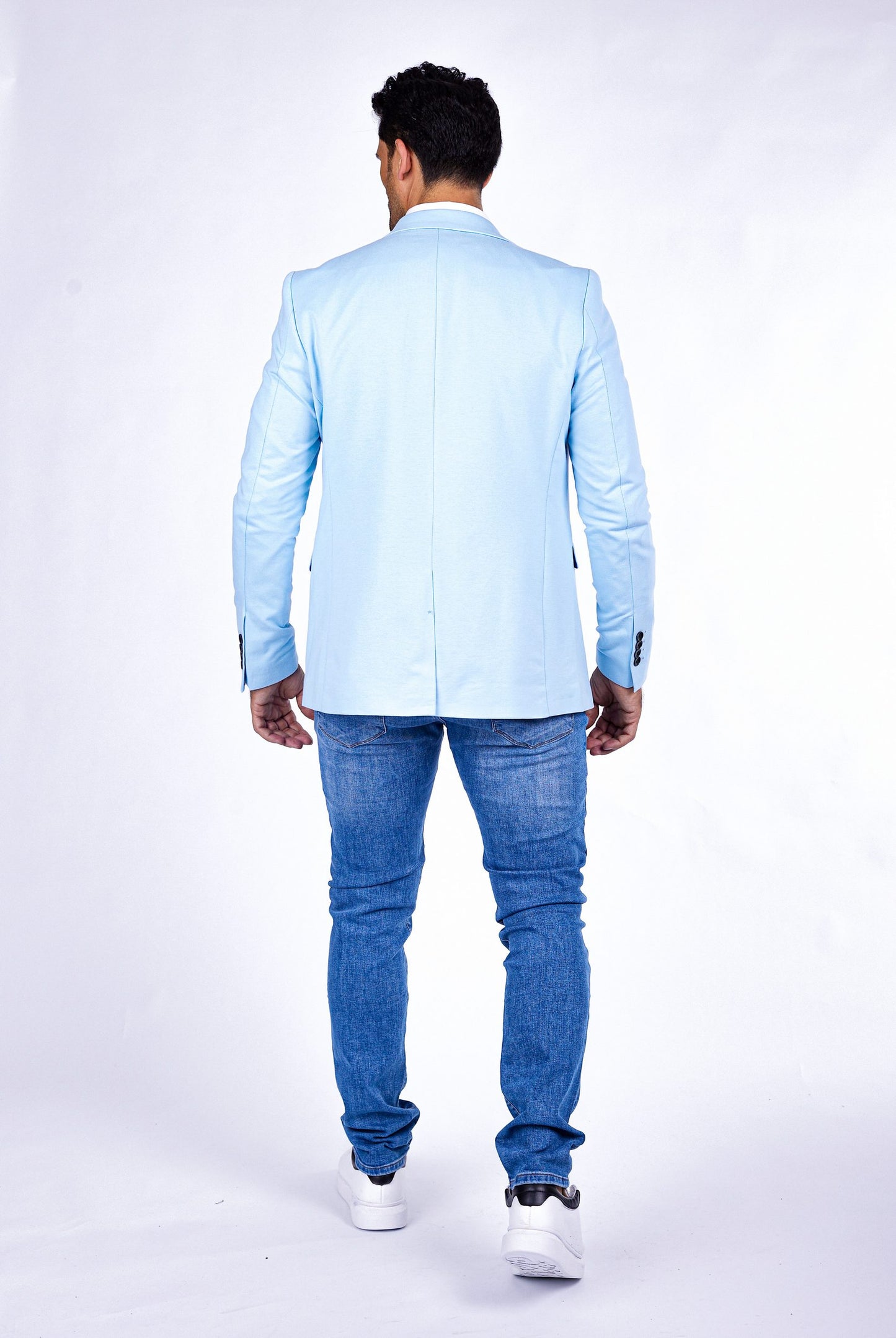 DENIM DISTRIQT Herren Sakko, Sportliches Jersey Sakko, Slim Fit, Modell DQ1307, Hellblau