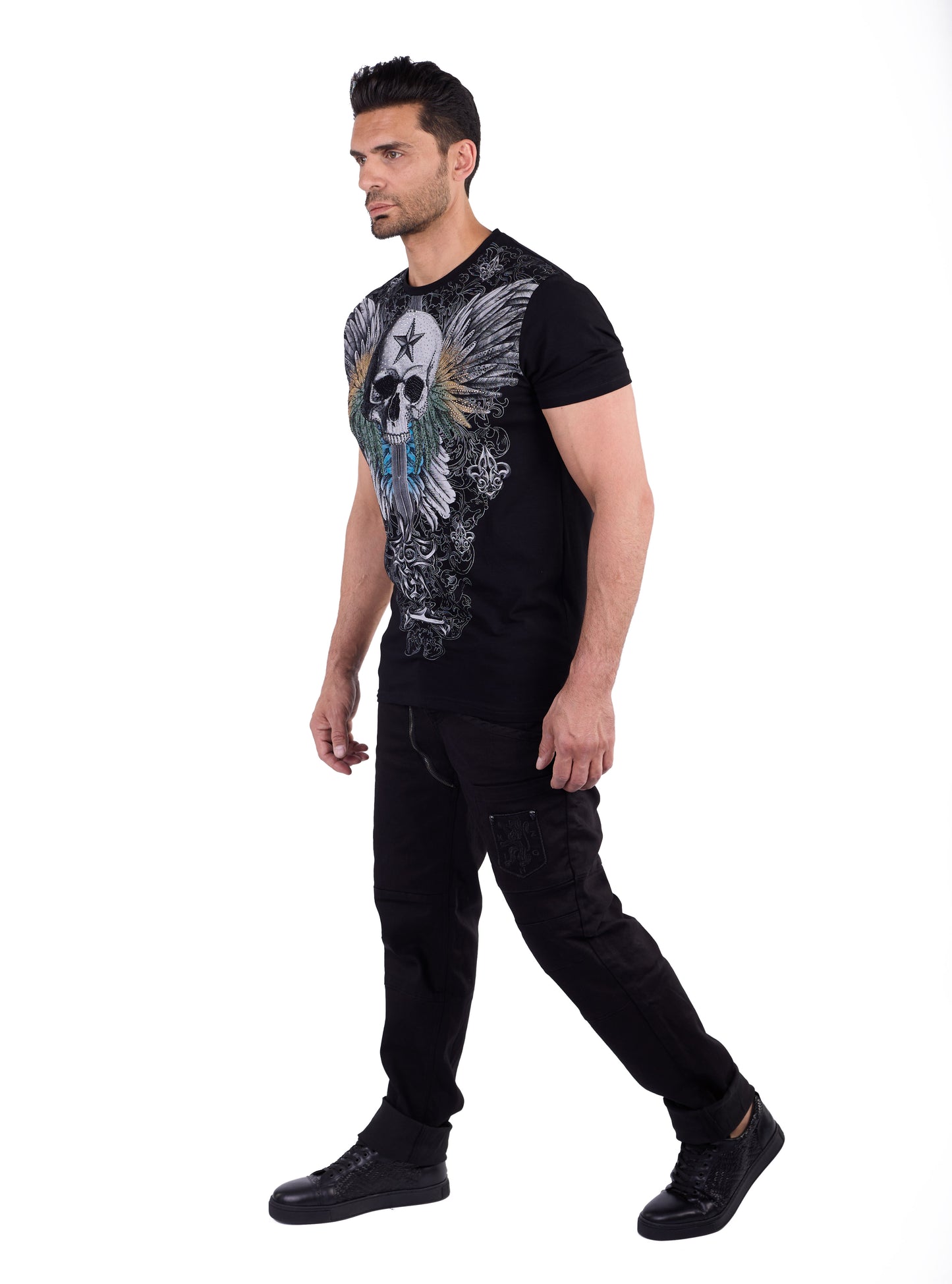 Herren Totenkopf T-Shirt DENIM DISRIQT, Slim Fit, Modell T152