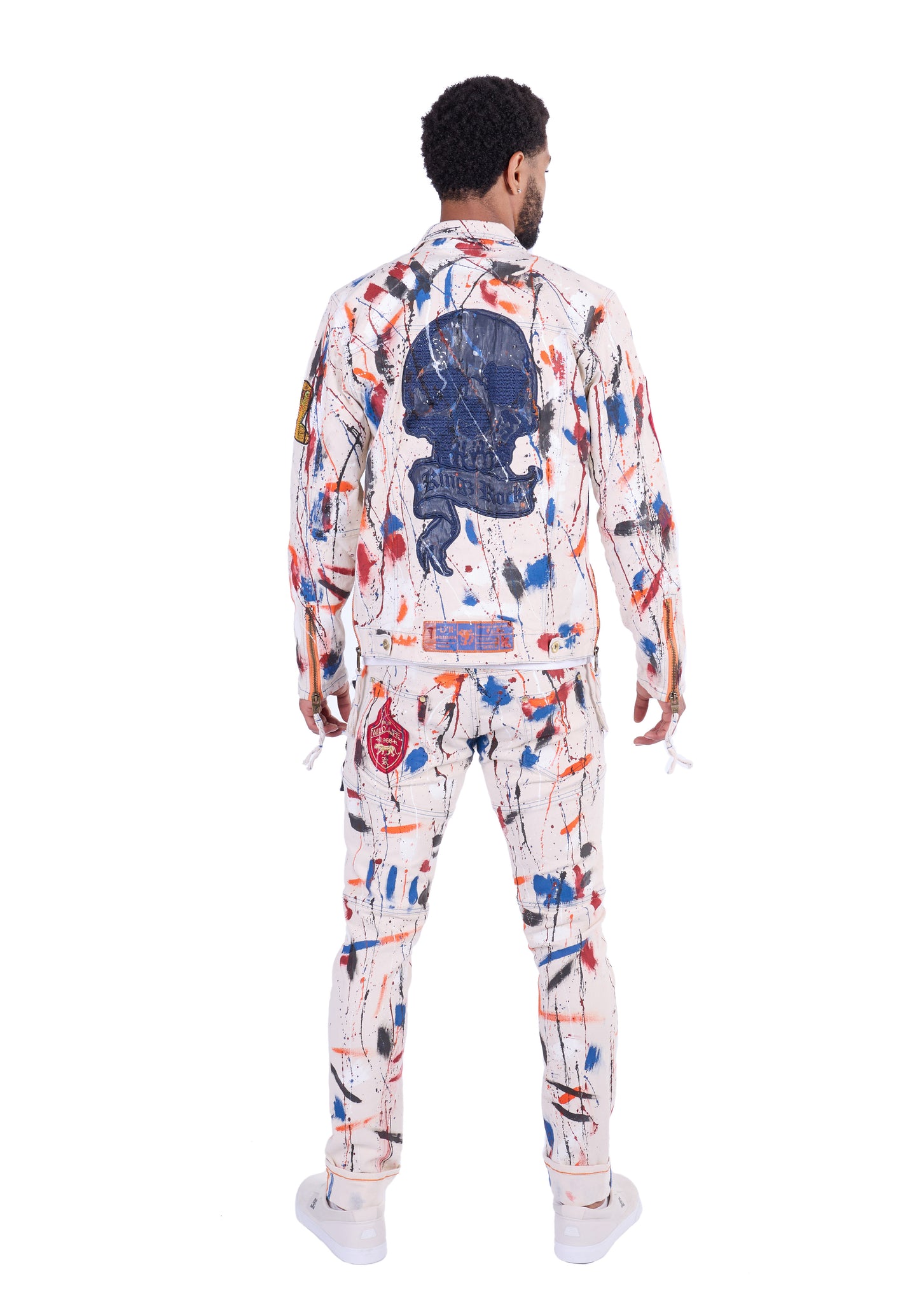 KINGZ Herren Designer Jeans, Slim Fit, Modell 1730 Beige