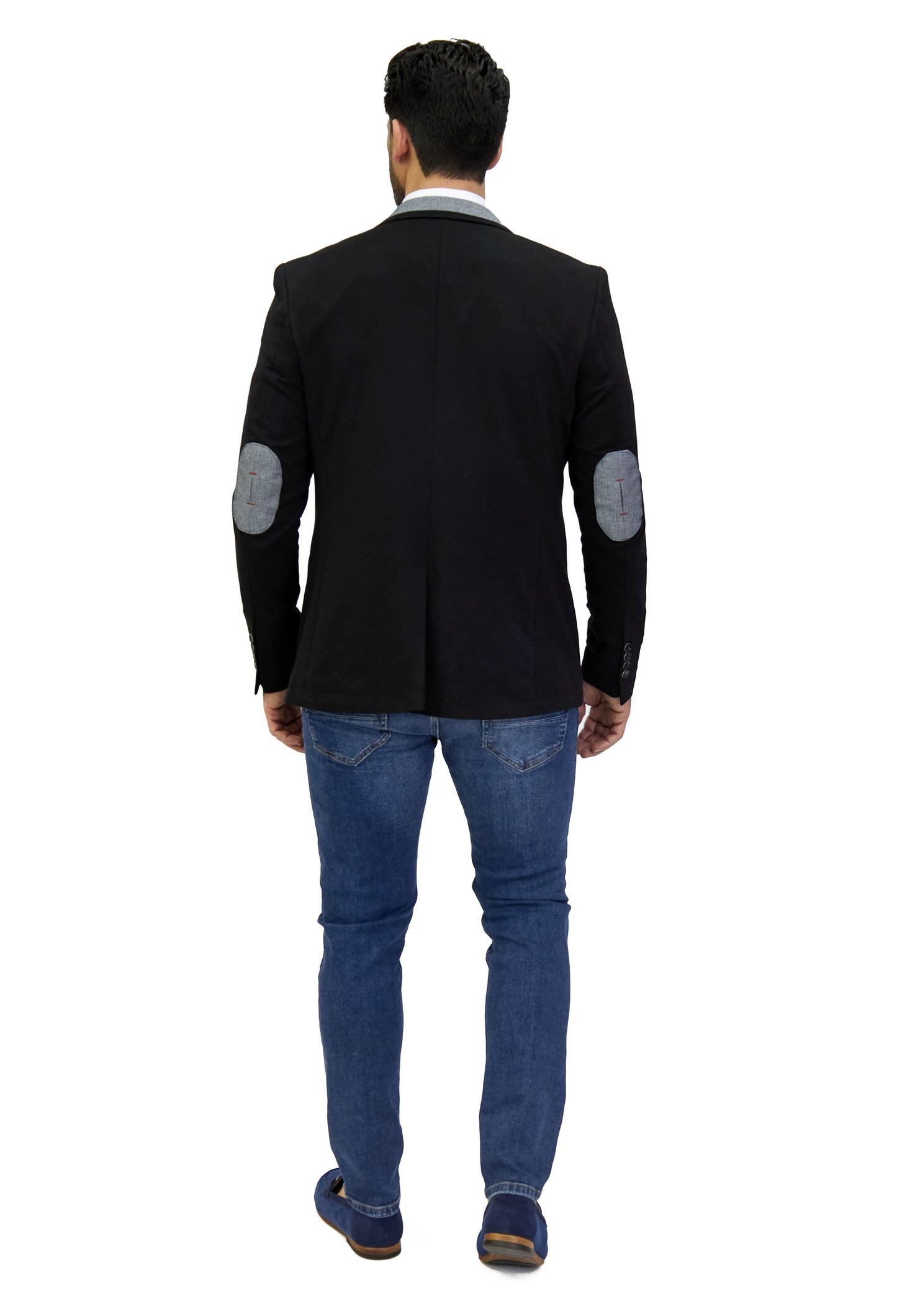 DENIM DISTRIQT Herren Sakko, Jersey Blazer, Slim Fit, Modell DQ1308, Schwarz