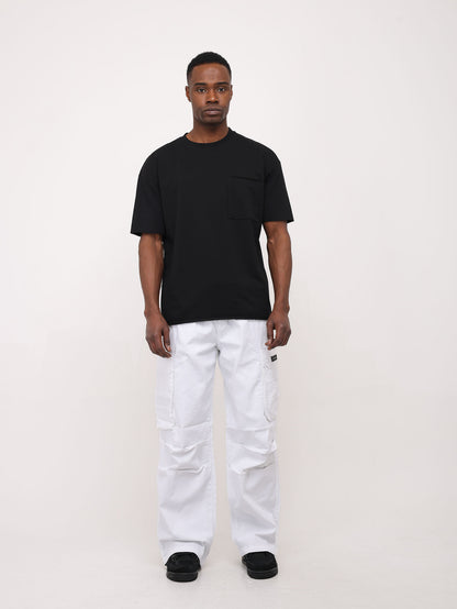 Men's Parachute Cargo Pants, Wide Fit, Model DH4397, White or Black 