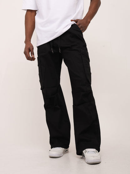 Men's Parachute Cargo Pants, Wide Fit, Model DH4397, White or Black 