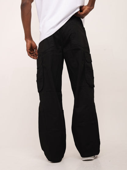 Men's Parachute Cargo Pants, Wide Fit, Model DH4397, White or Black 