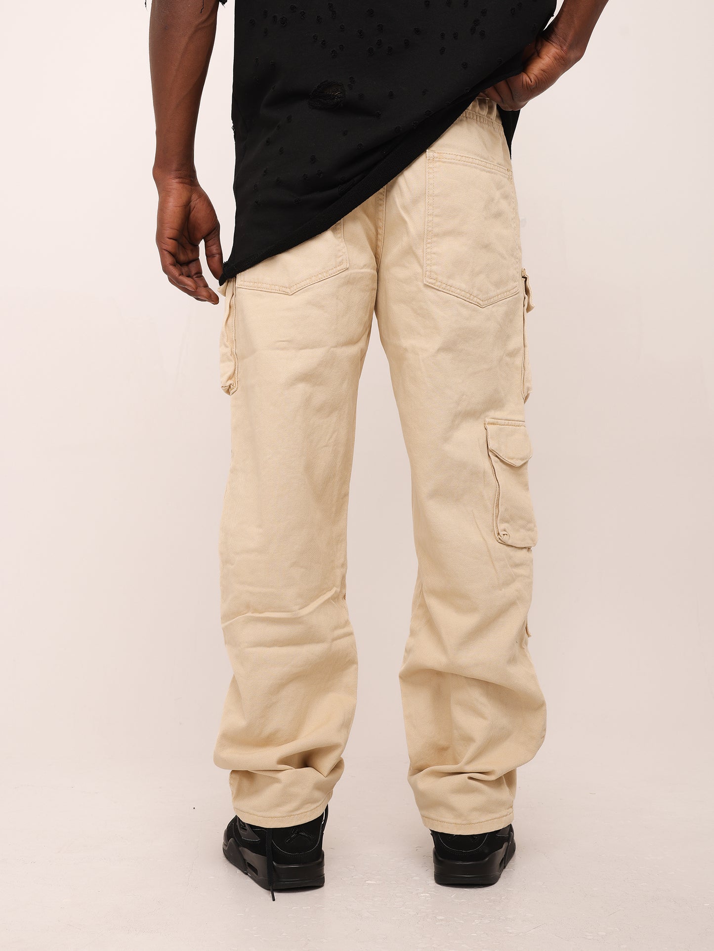 Men's cargo baggy jeans, baggy fit, model DH4247, beige 