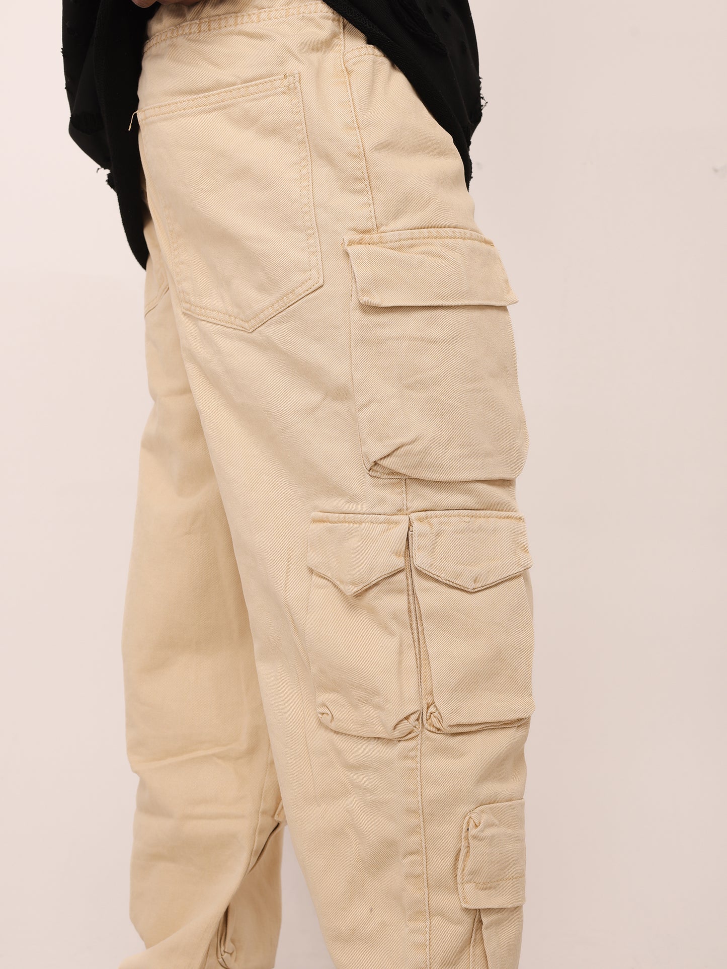 Men's cargo baggy jeans, baggy fit, model DH4247, beige 