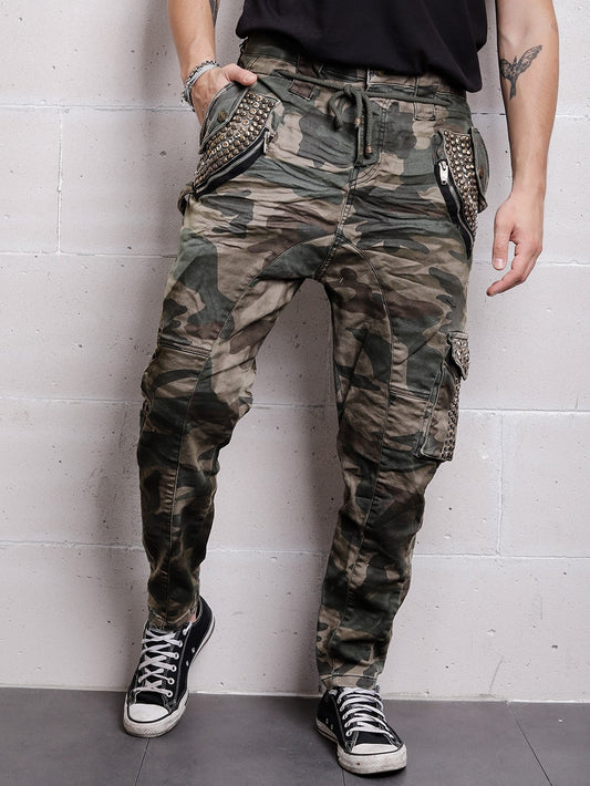 Kingz Cargo Designer Jeans im Camouflage Military Army look