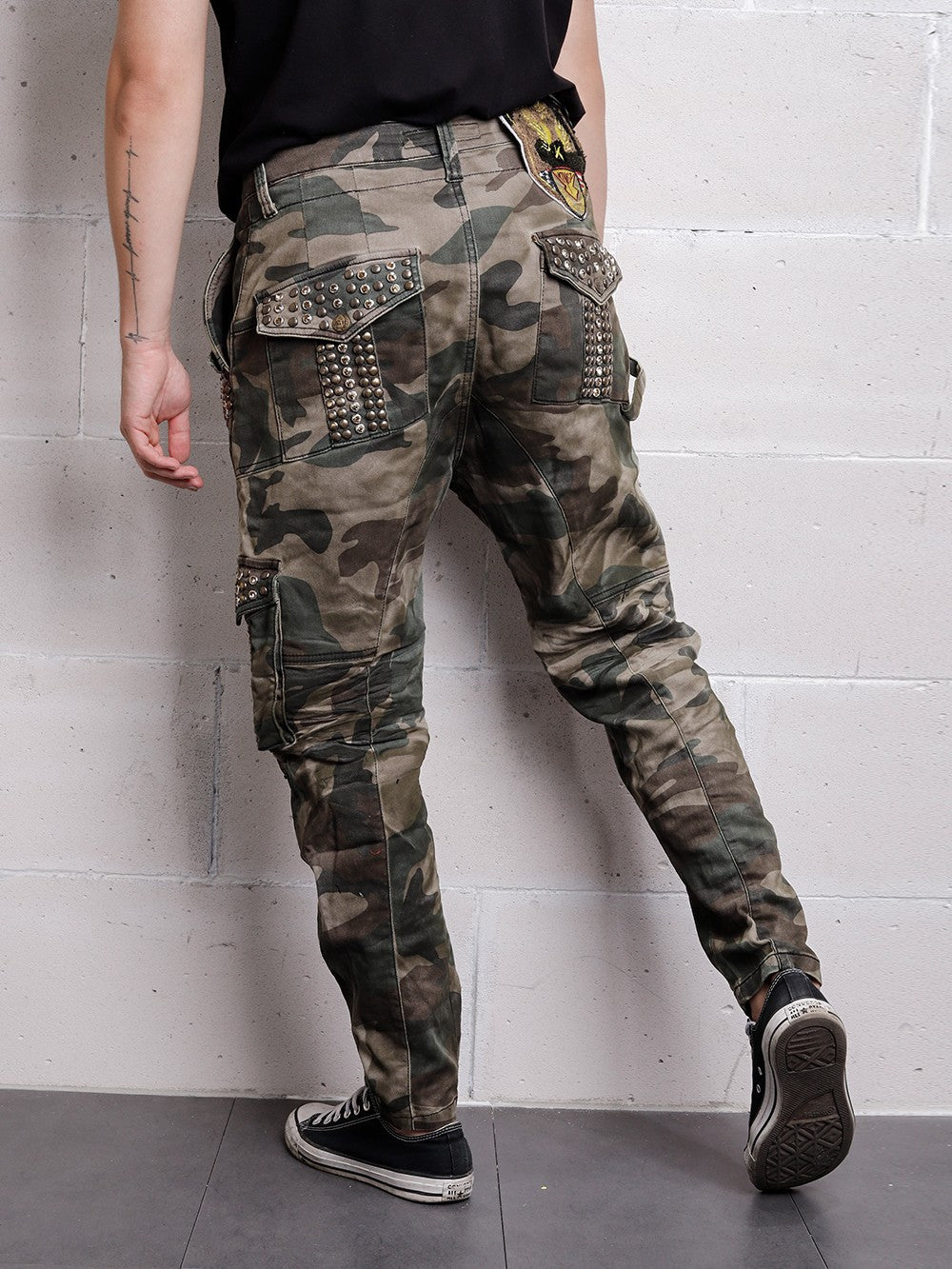 Herren Cargo Jeans Camouflage Army Muster