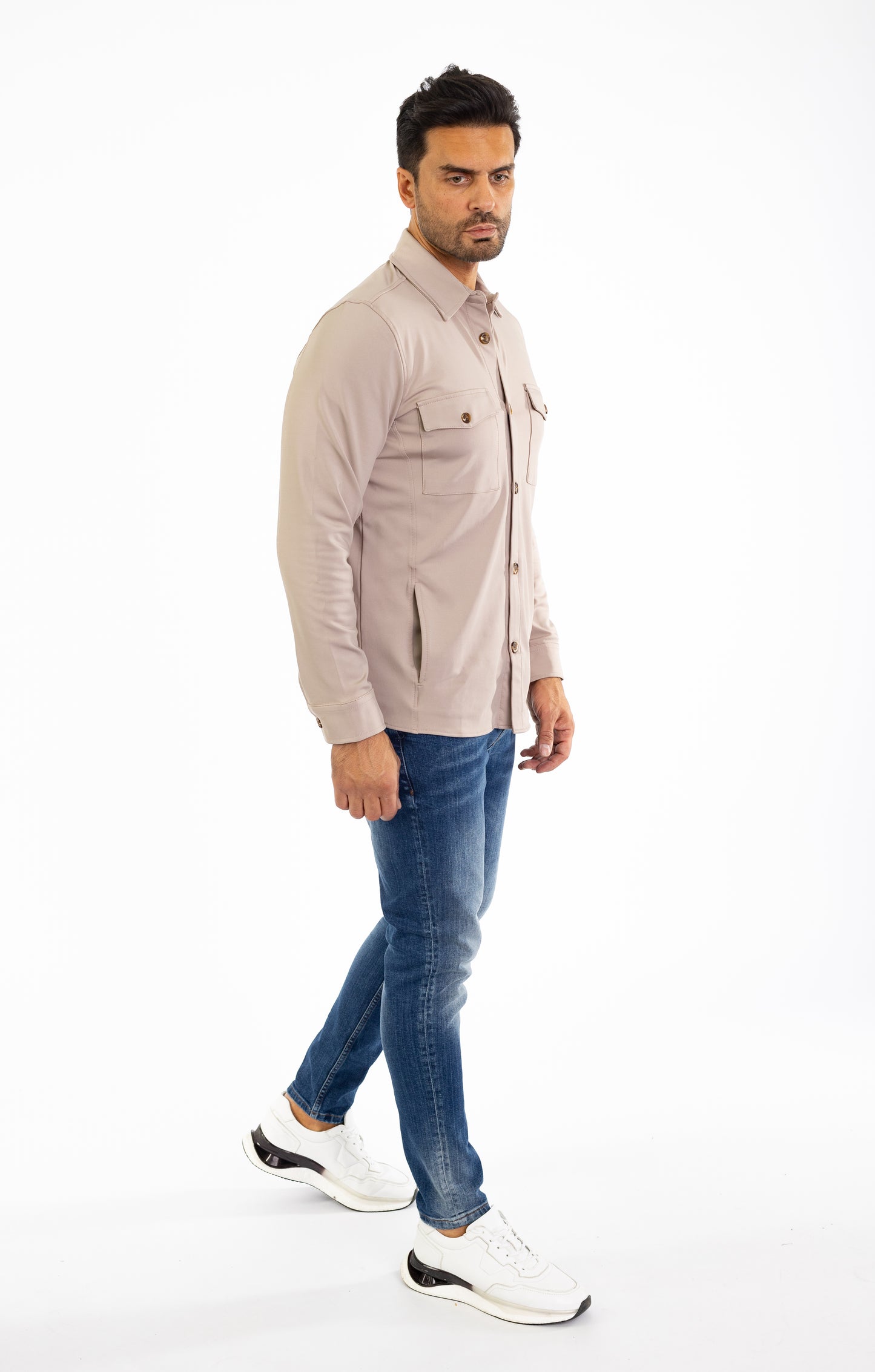 Sportliches Herren Überhemd, Slim Fit, Modell CL2285, Beige