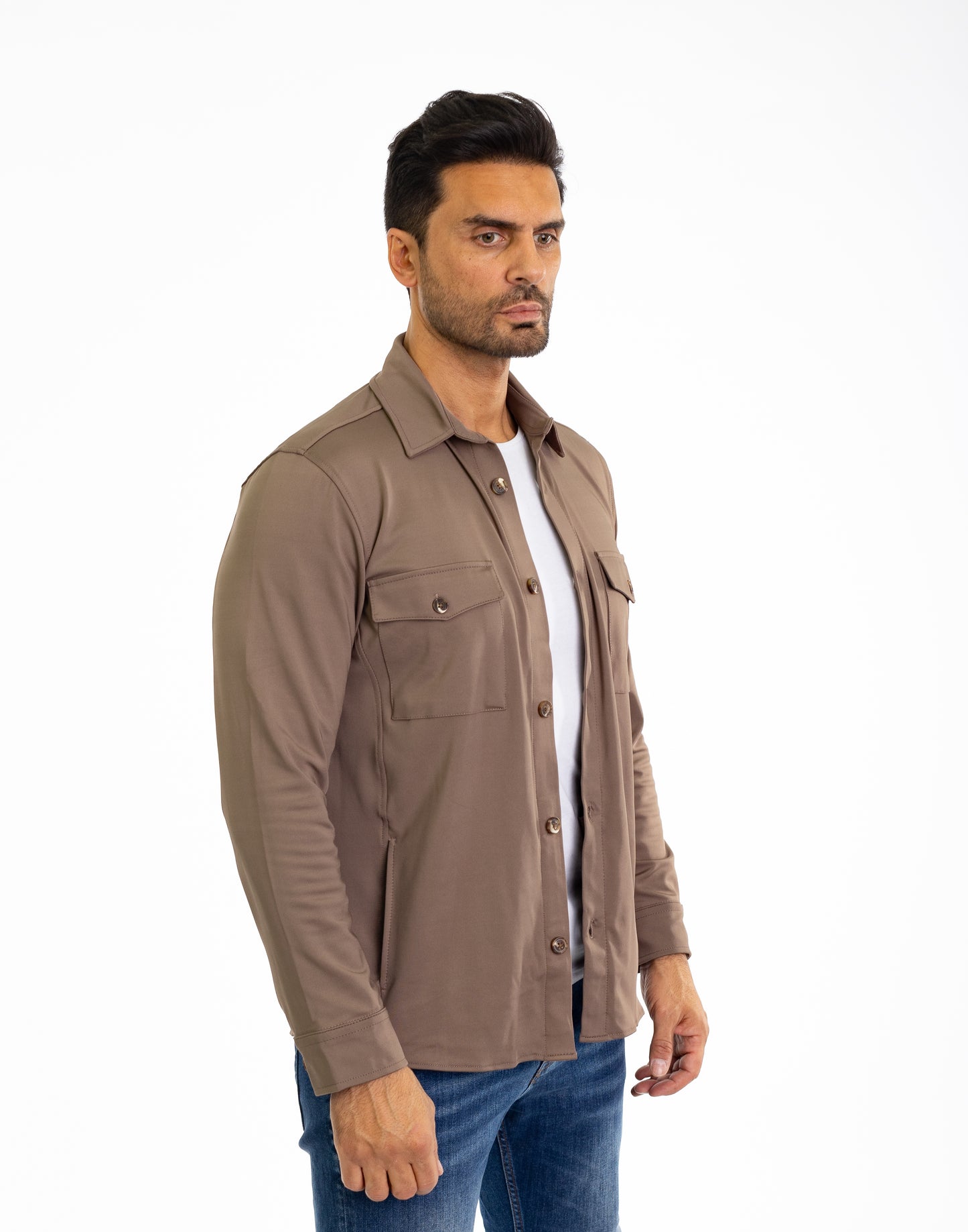 Sportliches Herren Überhemd, Slim Fit, Modell CL2285, Braun