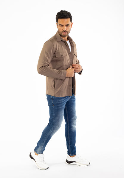 Sportliches Herren Überhemd, Slim Fit, Modell CL2285, Braun