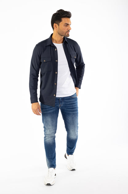 Sportliches Herren Überhemd, Slim Fit, Modell CL2285, Navy