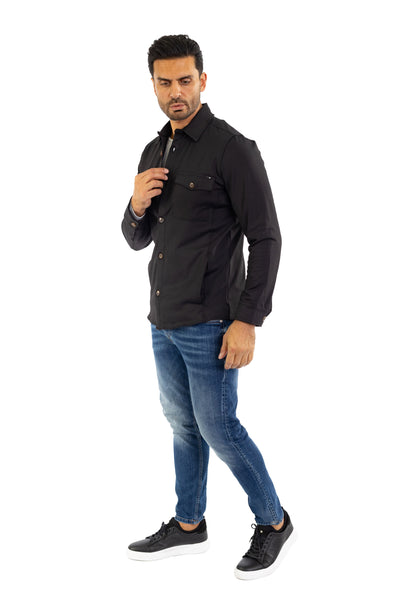 Sportliches Herren Überhemd, Slim Fit, Modell CL2285, Schwarz