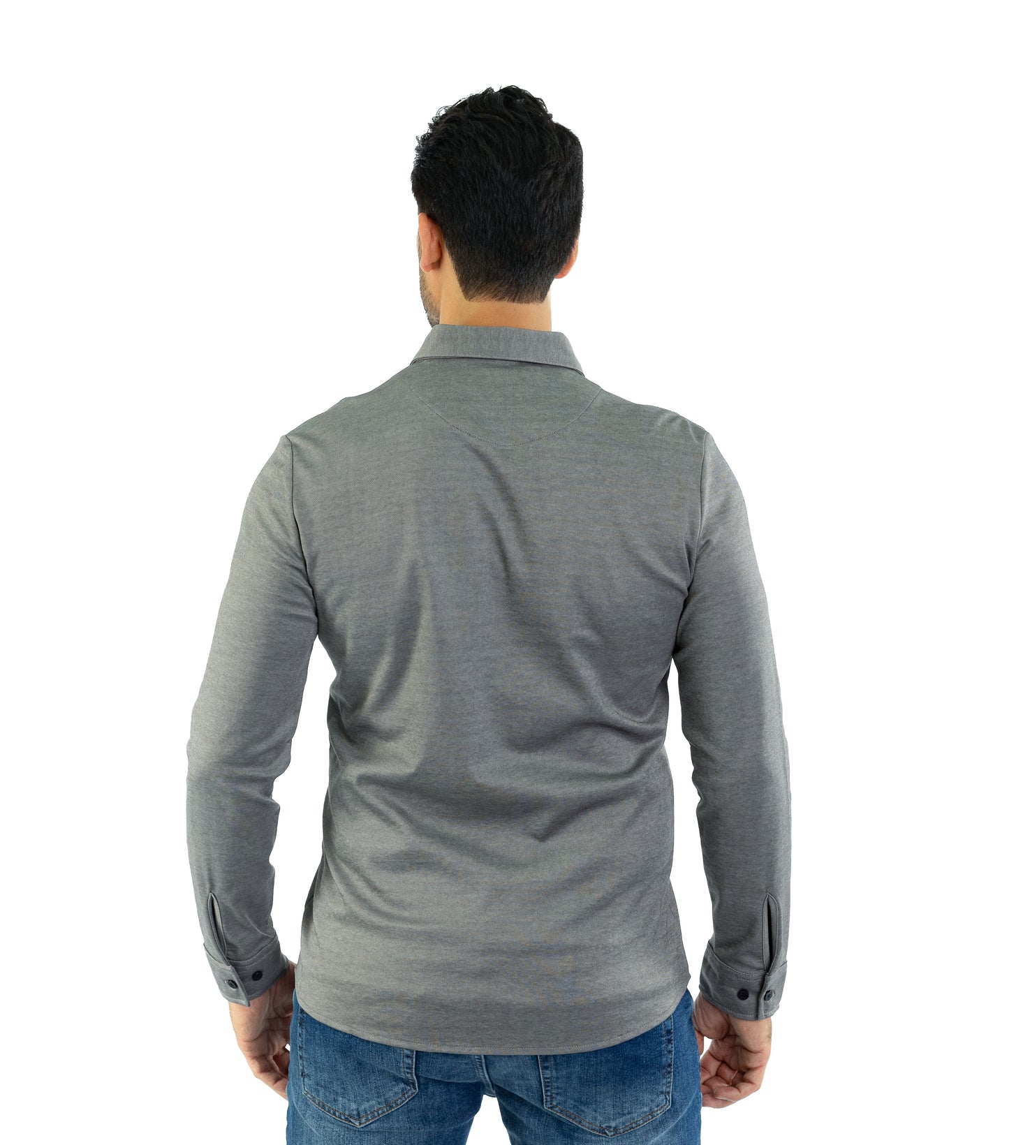 Feines Herren-Jerseyhemd in Slim Fit, Modell CL2118, Grau