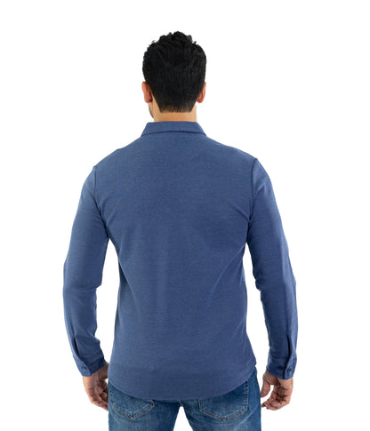 Feines Herren-Jerseyhemd in Slim Fit, Modell CL2118, Blau