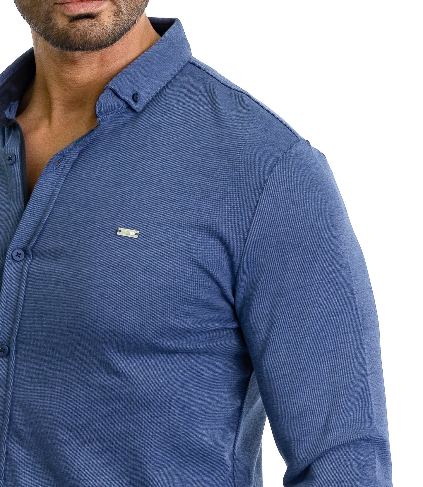 Feines Herren-Jerseyhemd in Slim Fit, Modell CL2118, Blau