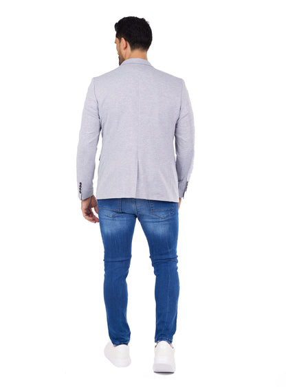 DENIM DISTRIQT Herren Sakko, Sportliches Jersey Sakko, Slim Fit, Modell DQ1307, Grau