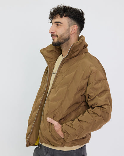 Men's bomber jacket, quilted winter jacket, oversized fit, model M1038, khaki or blue