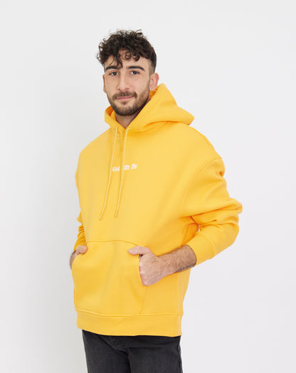 Men's Hoodie, Hooded Sweatshirt with Back Print "GOD WITH ME", Oversized Fit, DH-SW4049, Yellow