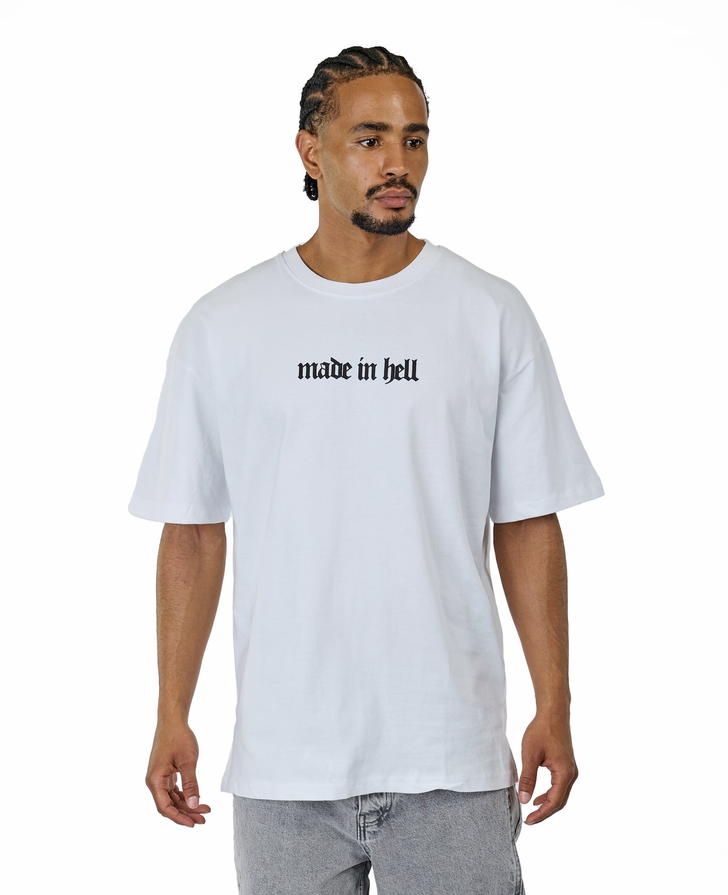CATCH - T-shirt with print, oversized fit, model C736, white