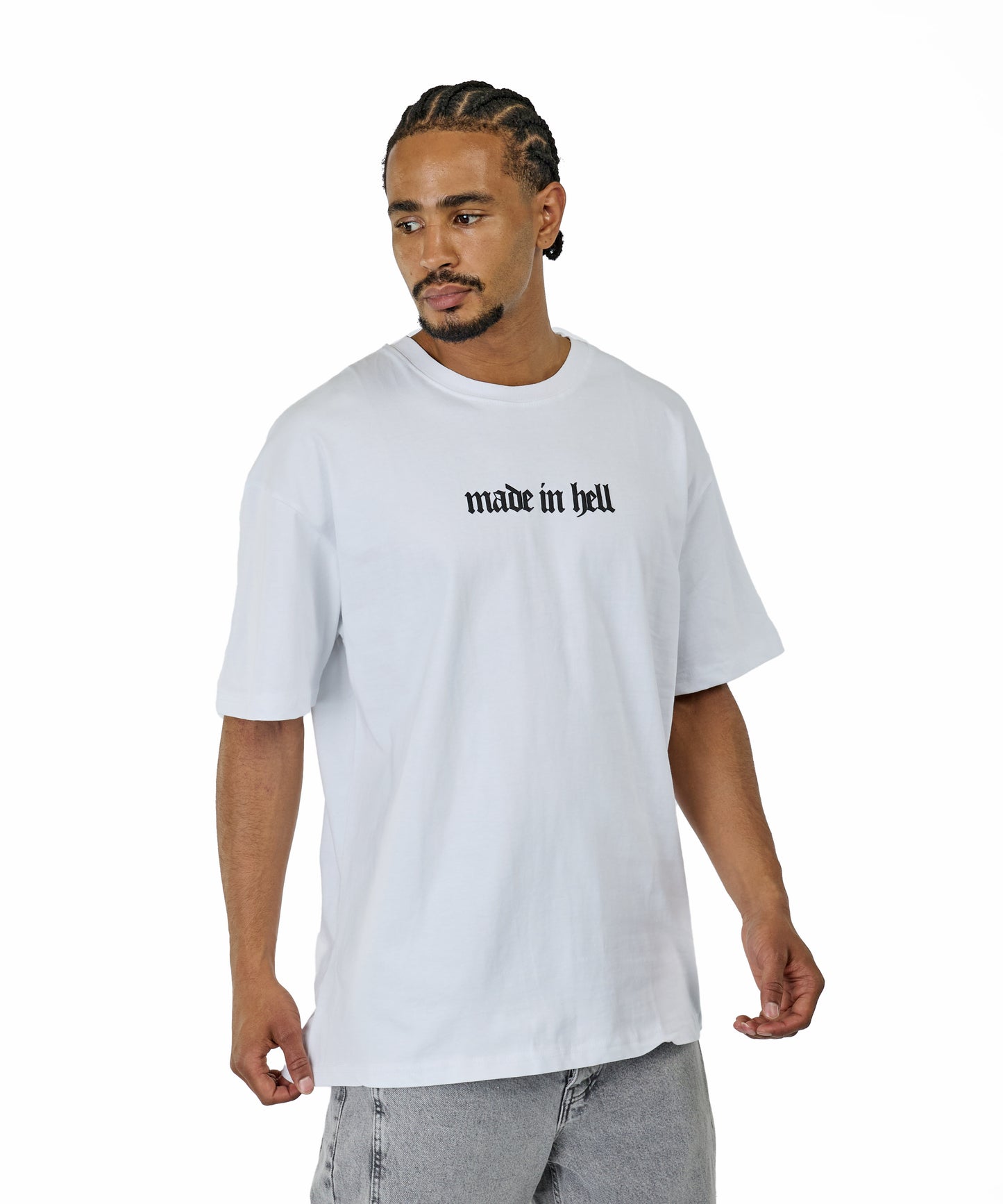 CATCH - T-shirt with print, oversized fit, model C736, white