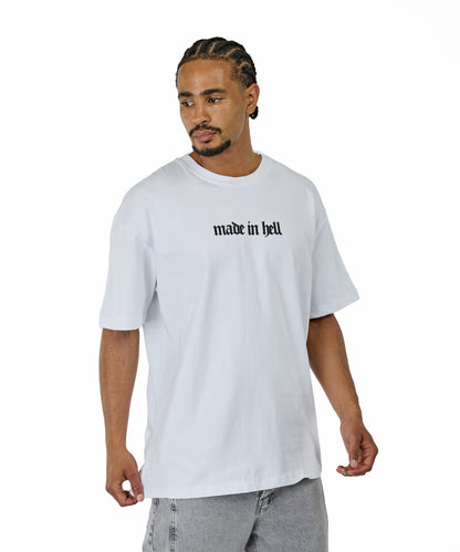 CATCH - T-shirt with print, oversized fit, model C736, white