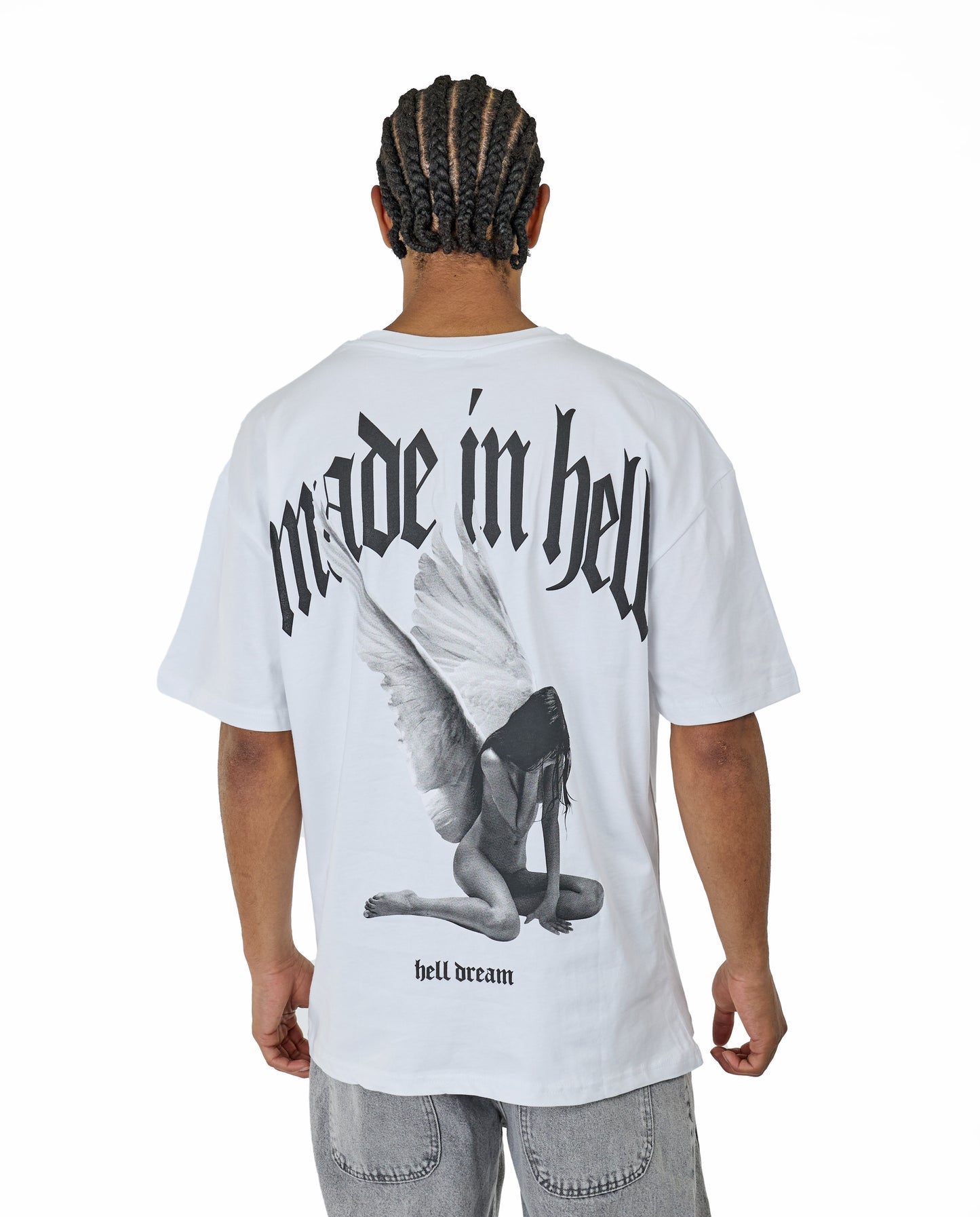 CATCH - T-shirt with print, oversized fit, model C736, white