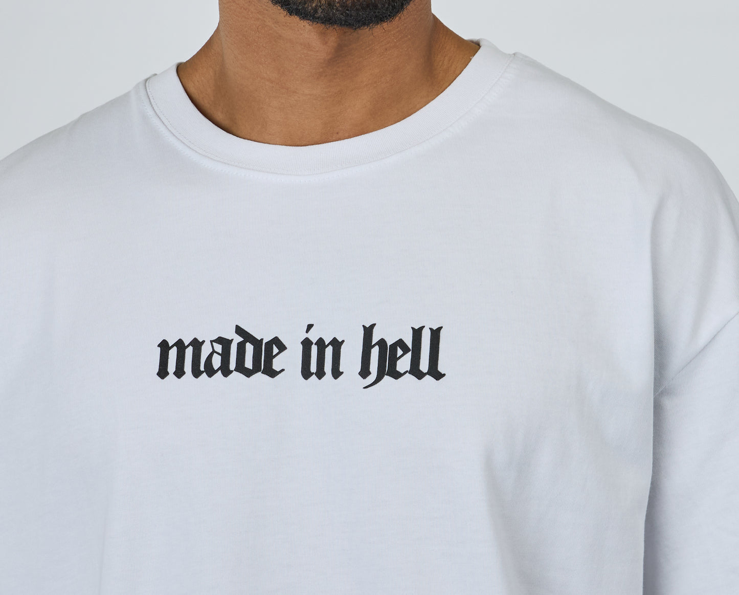 CATCH - T-shirt with print, oversized fit, model C736, white