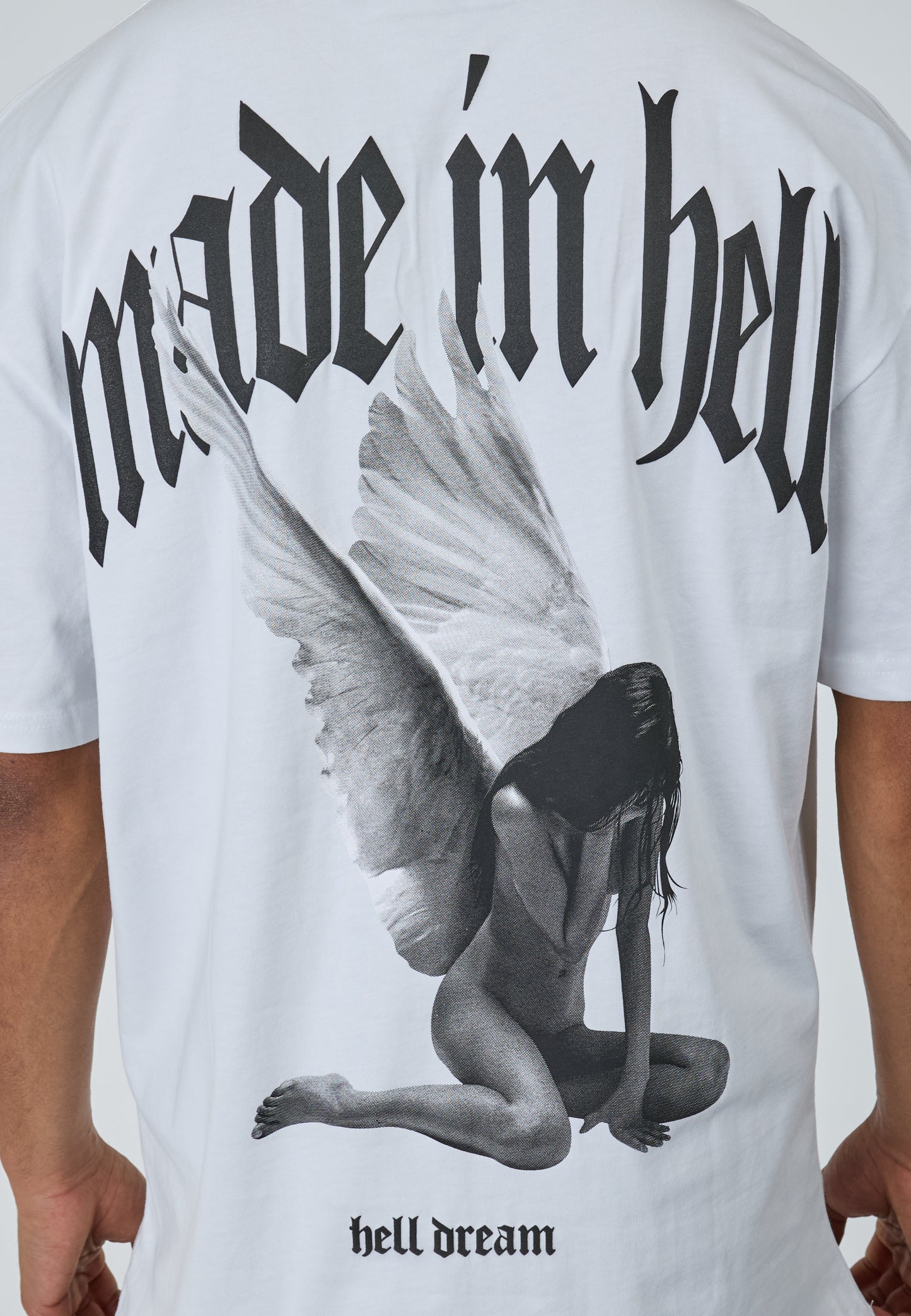 CATCH - T-shirt with print, oversized fit, model C736, white