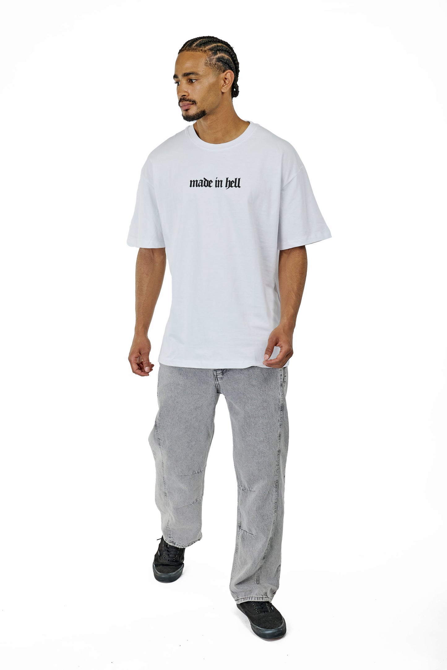CATCH - T-shirt with print, oversized fit, model C736, white