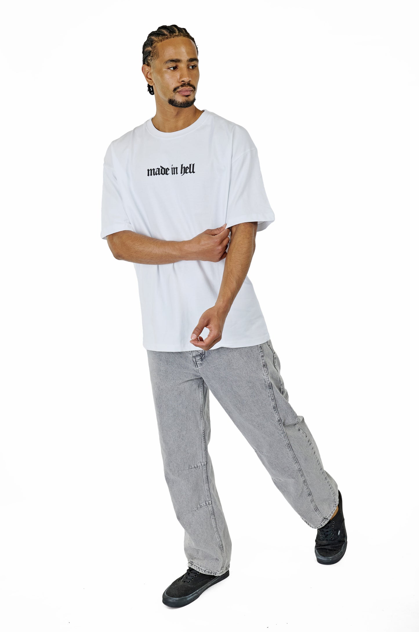 CATCH - T-shirt with print, oversized fit, model C736, white