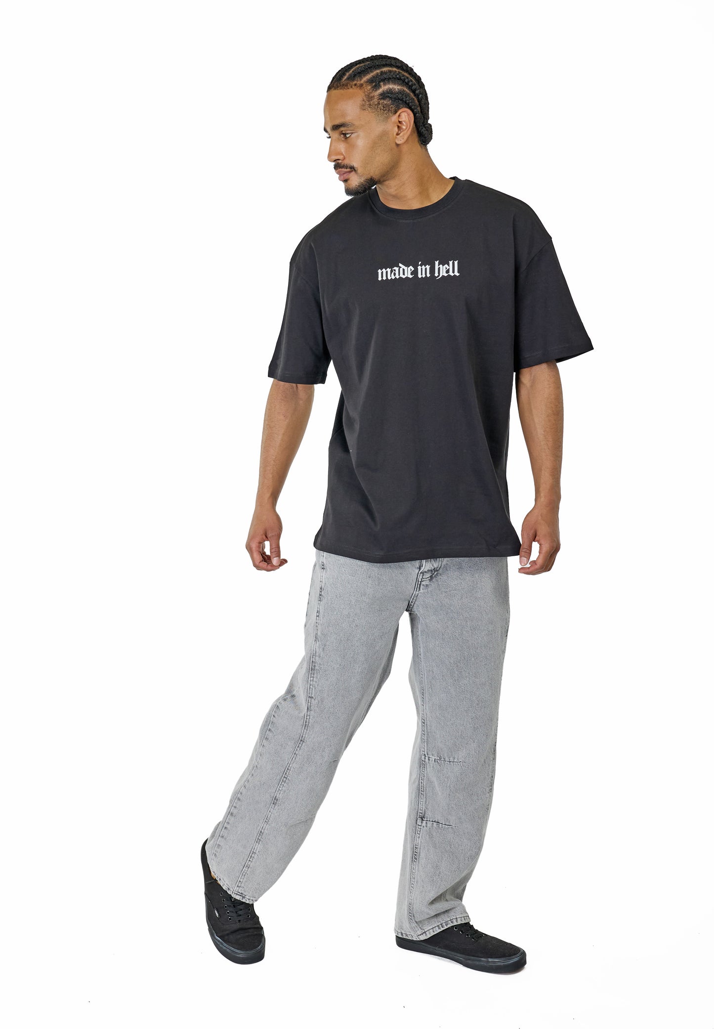 CATCH - T-shirt with print, oversized fit, model C736, white