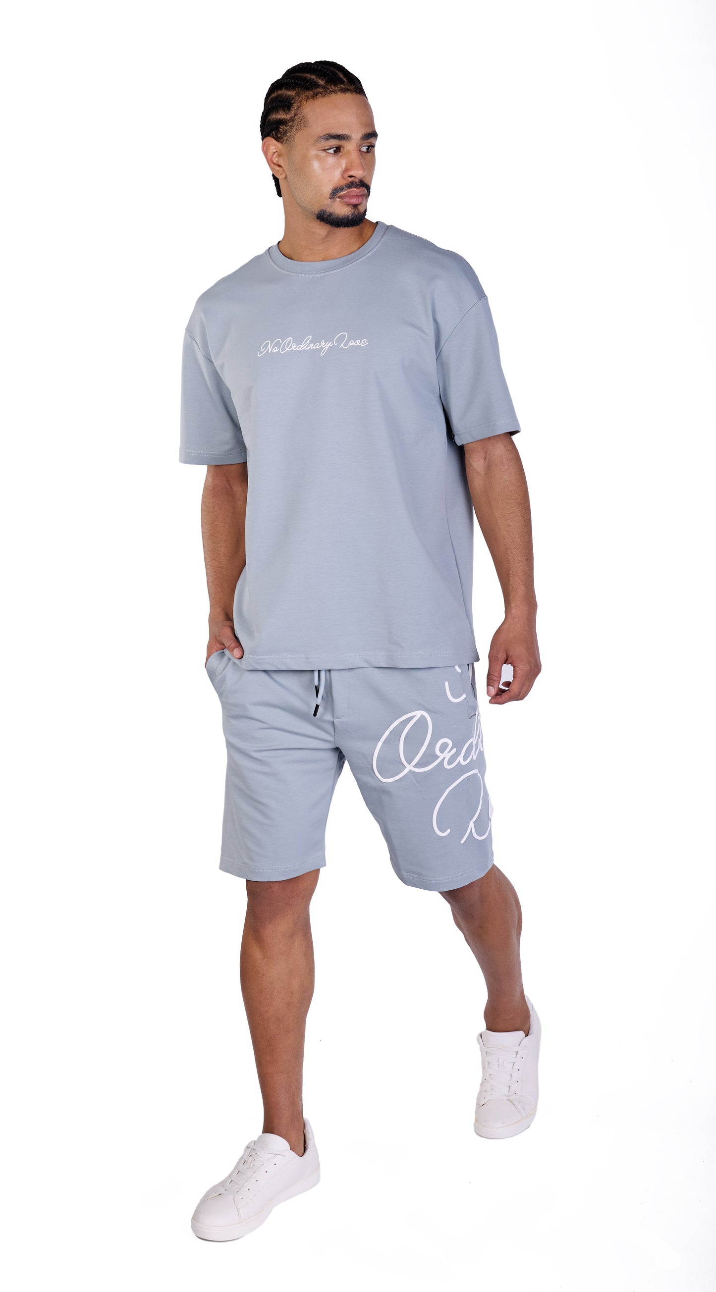 Herren Sommer Zweiteiler,  Slim Fit, Modell DQ C3050, Blau, Weiß und Schwarz