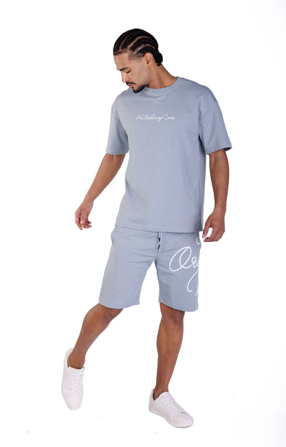Herren Sommer Zweiteiler,  Slim Fit, Modell DQ C3050, Blau, Weiß und Schwarz