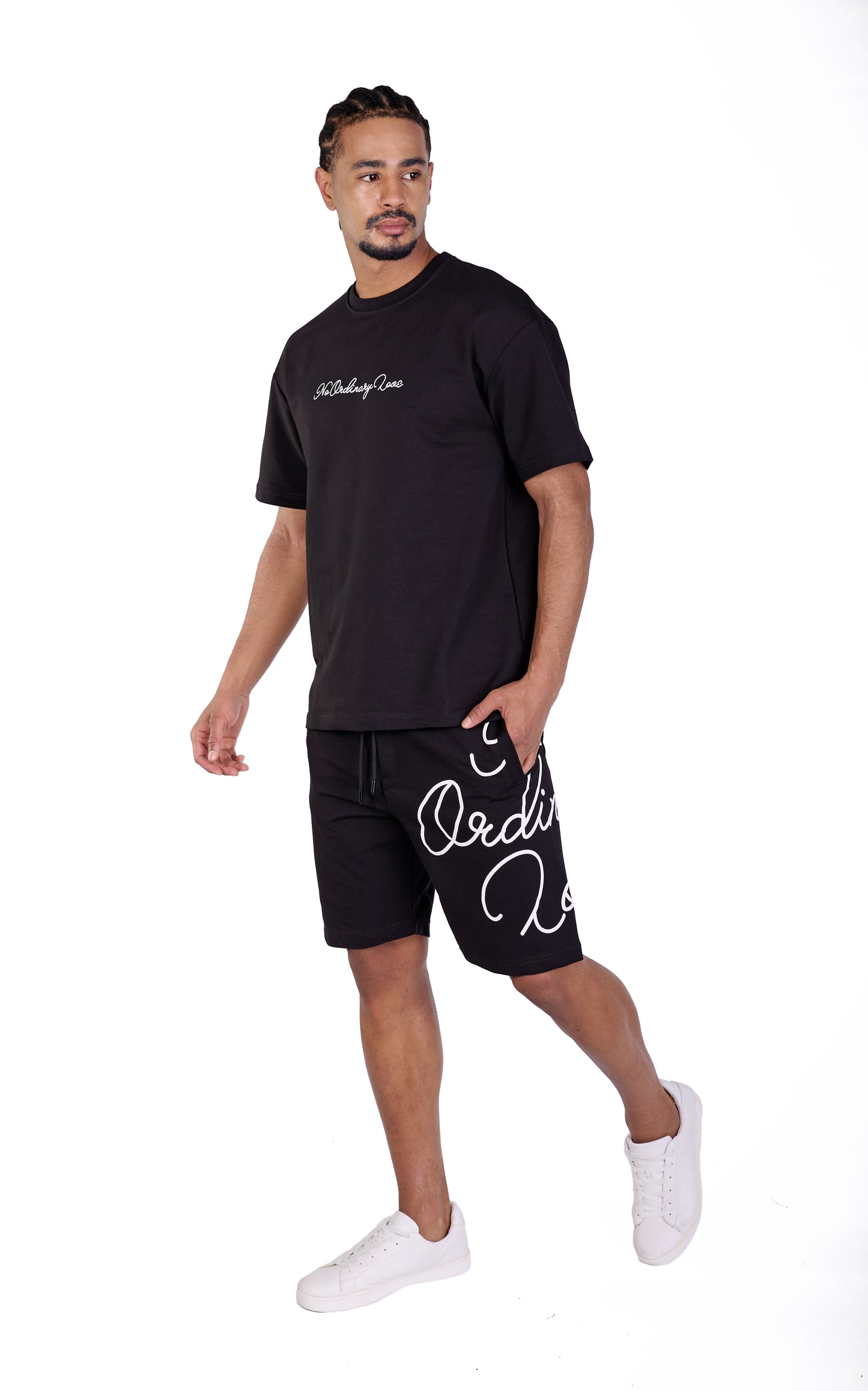 Herren Sommer Zweiteiler,  Slim Fit, Modell DQ C3050, Blau, Weiß und Schwarz