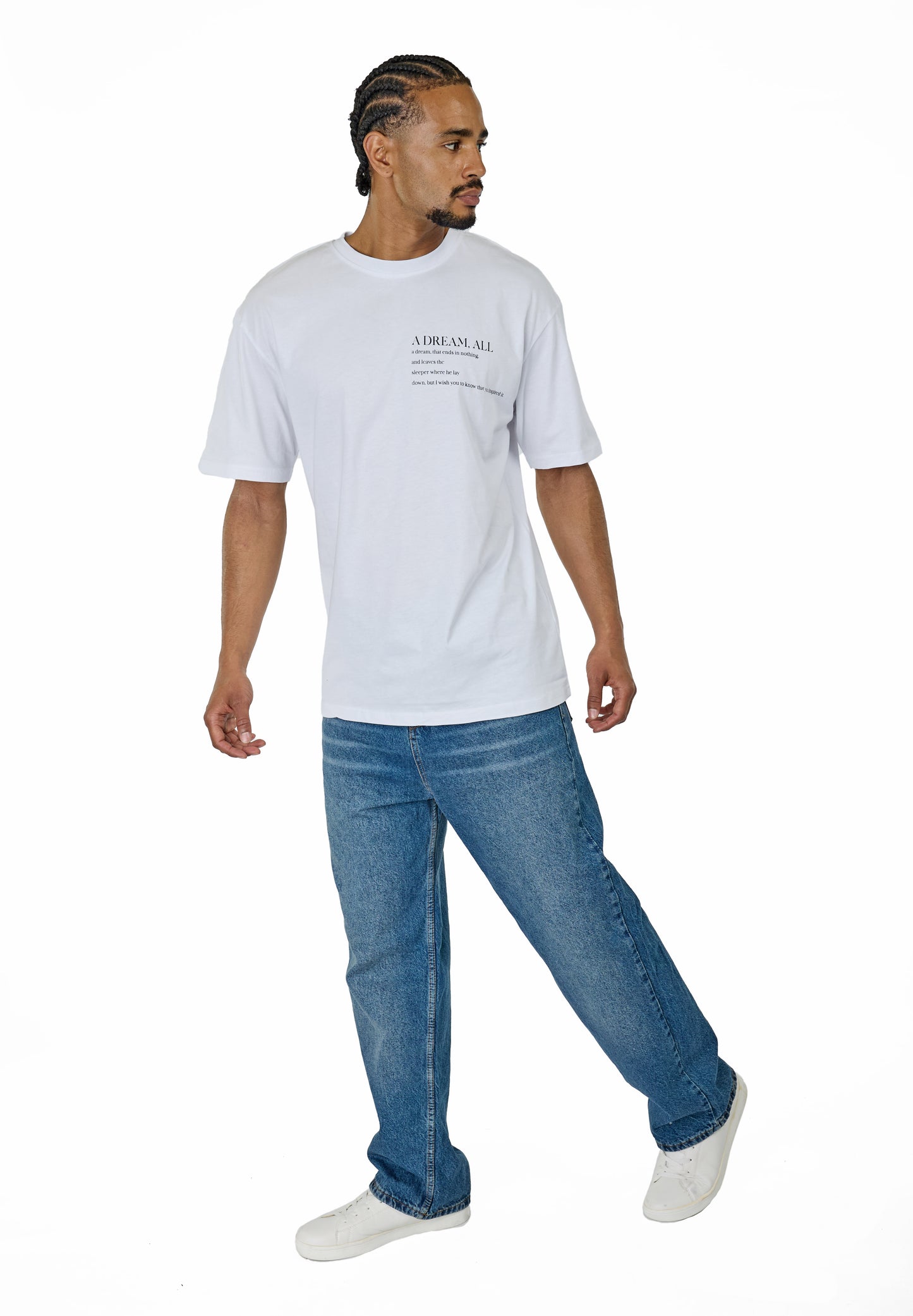 CATCH - T-shirt with print, oversized fit, model C736, white