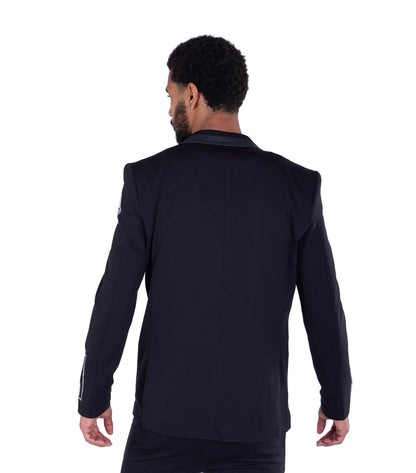 DENIM DISTRIQT Herren Sakko, Jersey Blazer, Strass Motive, Modell DQT6