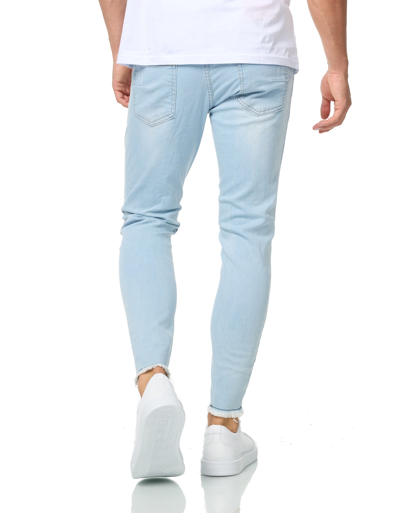 Herren Jeans Skinny Fit, Destroyed Look, Modell DH4271, Hellblau