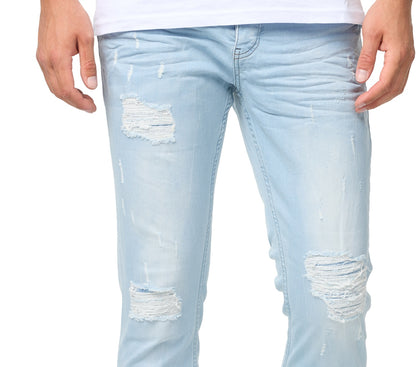 Herren Jeans Skinny Fit, Destroyed Look, Modell DH4271, Hellblau