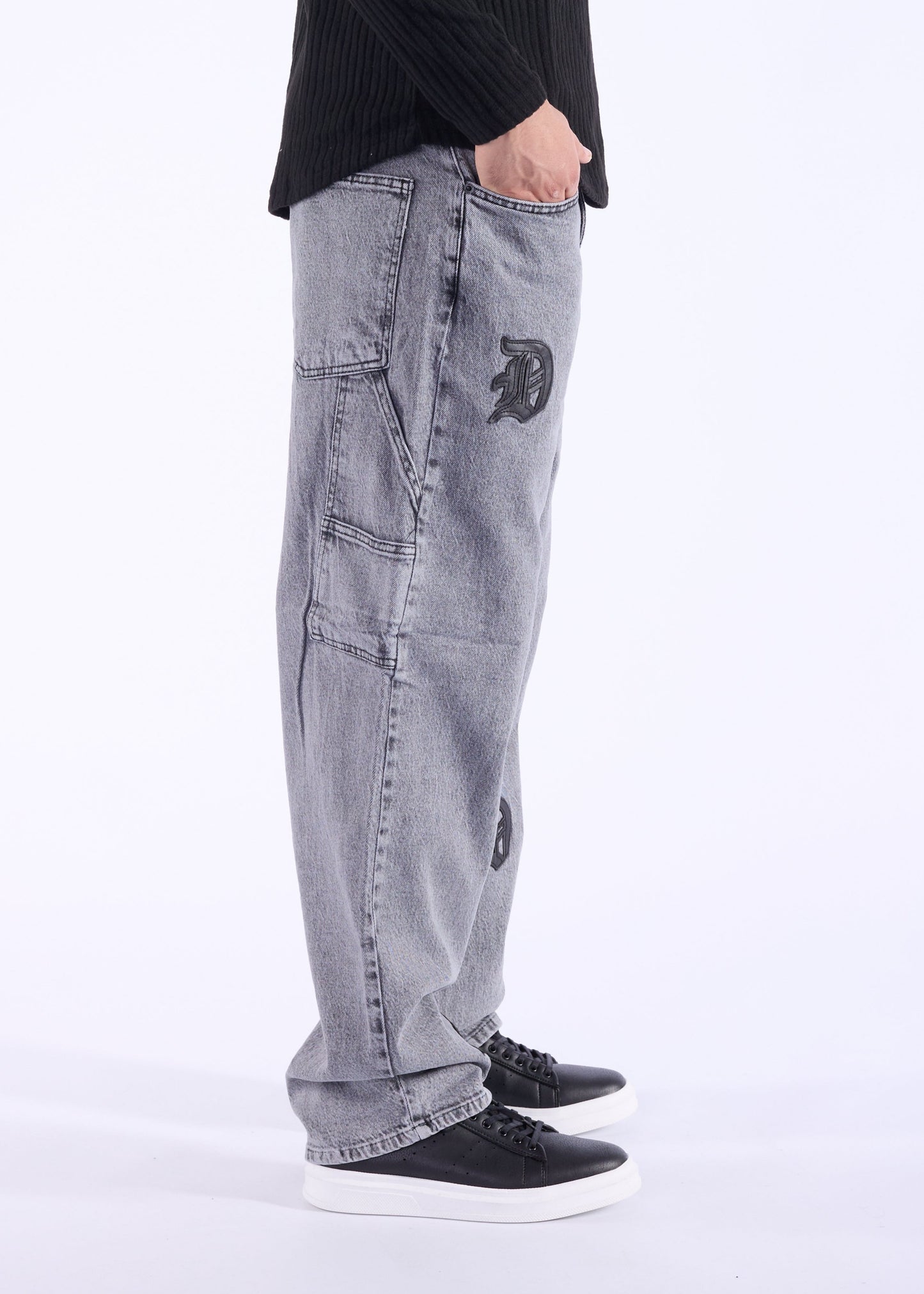 Men's baggy jeans, loose fit, model DH748, gray 