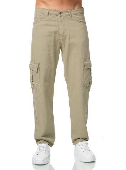 Herren 2-Pocket Cargo Pants Jeans, Baggy Style, Modell 5064, Sand oder Olive