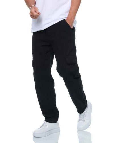 Herren 2-Pocket Cargo Pants Jeans, Baggy Style, Modell 5064, Schwarz oder Beige