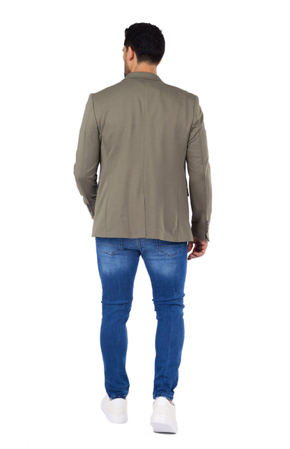 DENIM DISTRIQT Herren Sakko, Sportliches Jersey Sakko, Slim Fit, Modell DQ1307, Grün