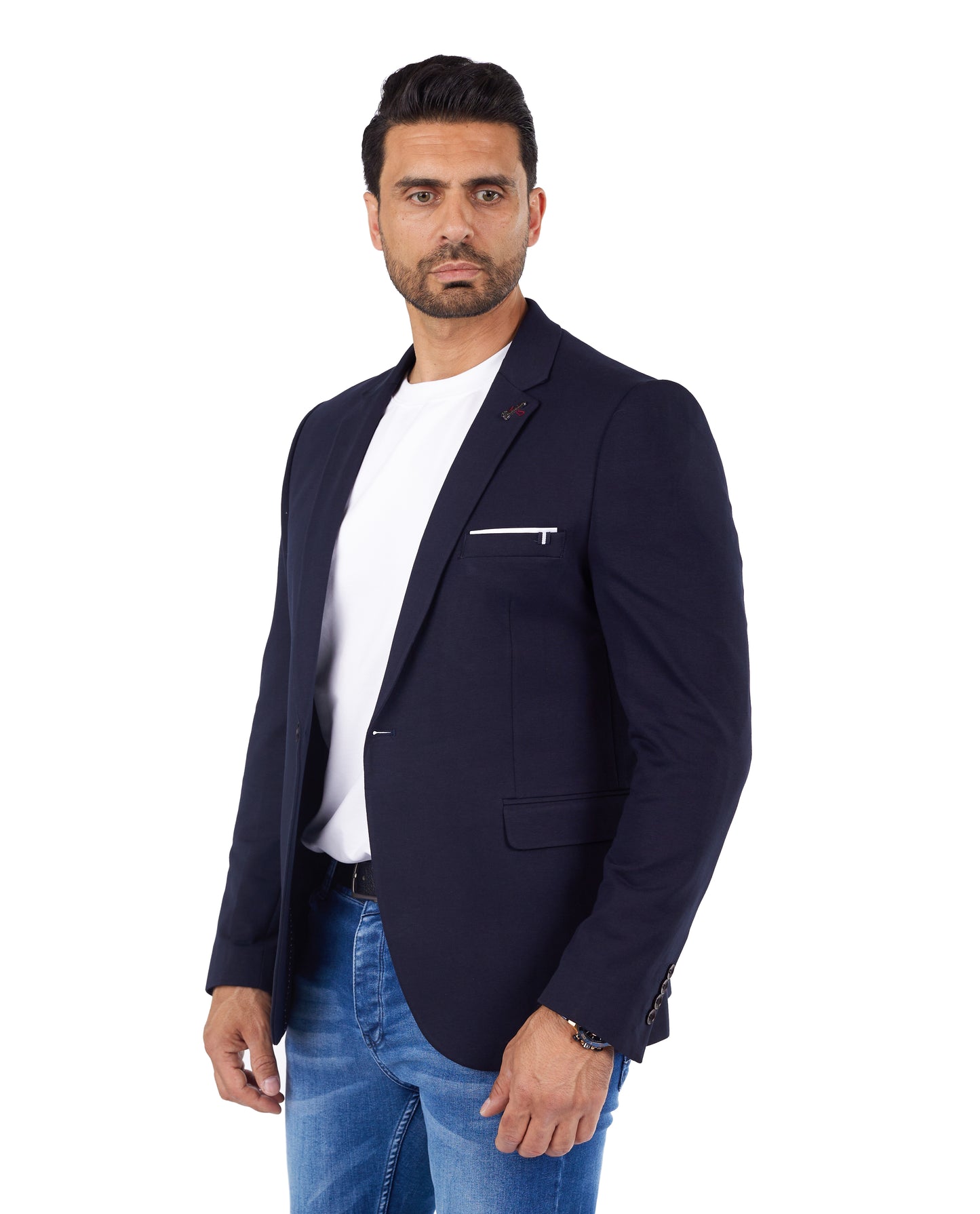 DENIM DISTRIQT Herren Sakko, Sportliches Jersey Sakko, Slim Fit, Modell DQ1307, Navy