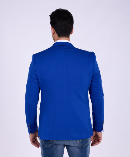 DENIM DISTRIQT Herren Sakko, Sportliches Jersey Sakko, Slim Fit, Modell DQ1307, Royal Blau