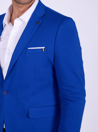 DENIM DISTRIQT Herren Sakko, Sportliches Jersey Sakko, Slim Fit, Modell DQ1307, Royal Blau