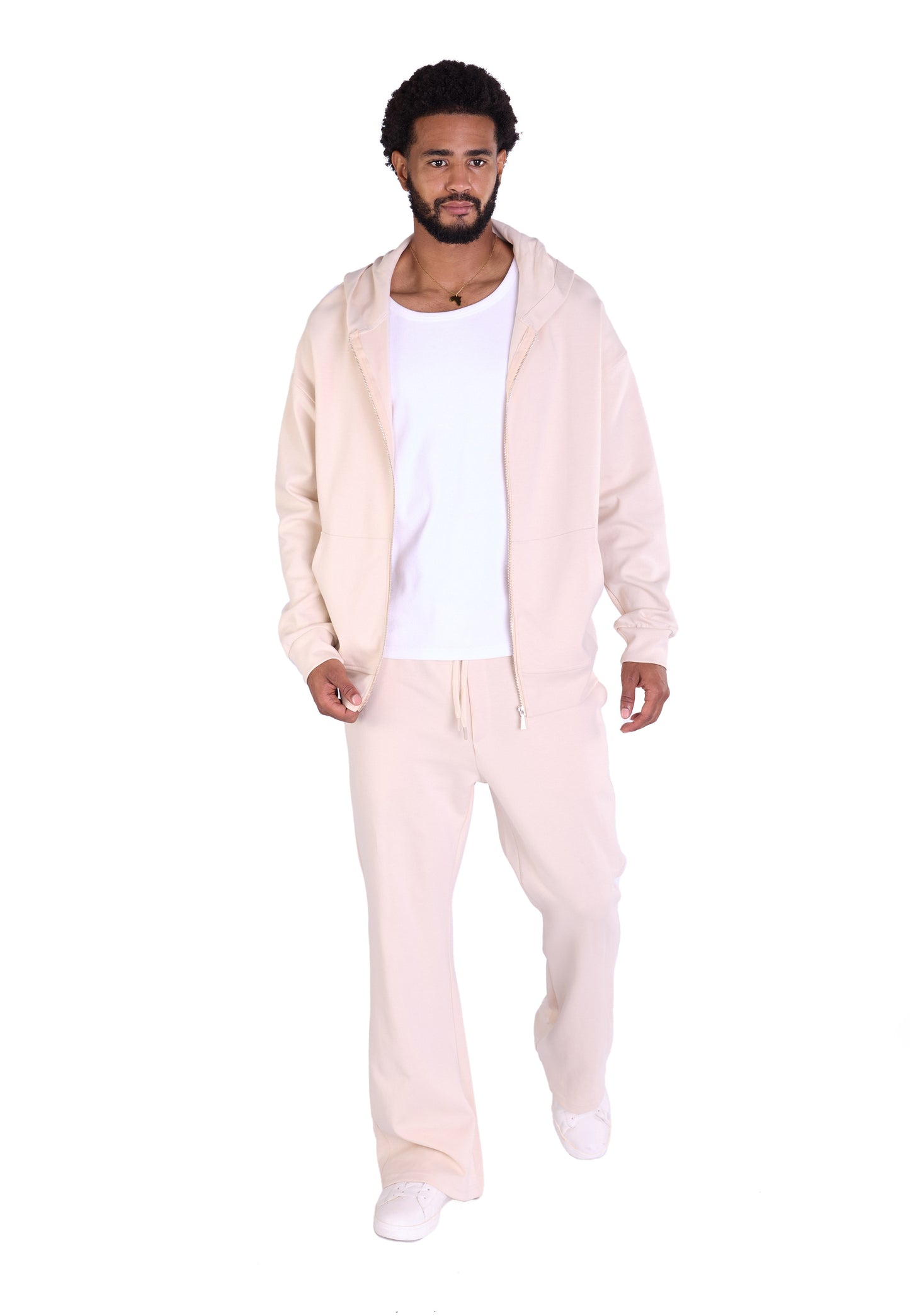 Herren Jogger Kombi Zweiteiler,  Oversized Fit, Modell DQ K004, Beige, Grau und Schwarz