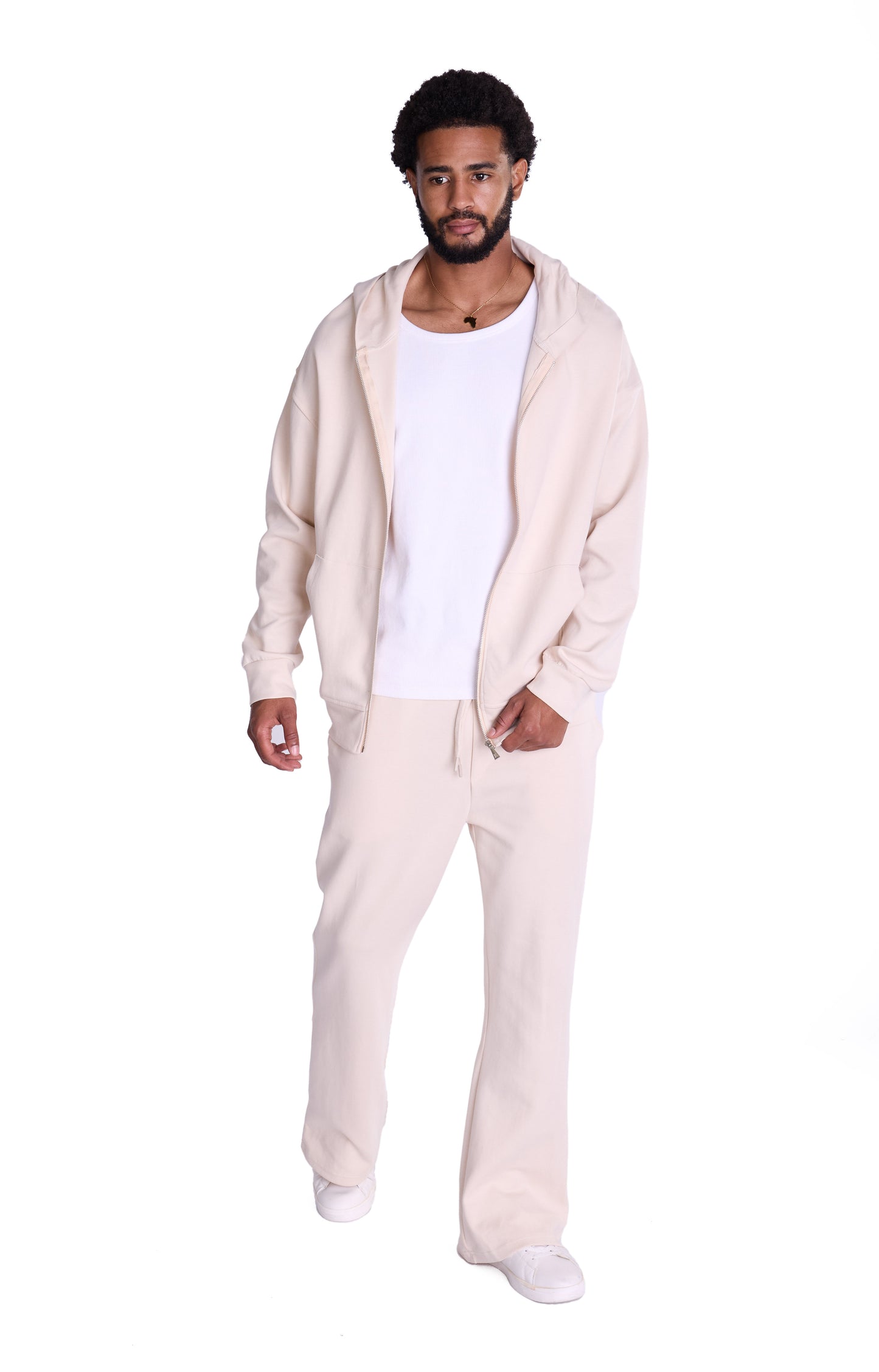 Herren Jogger Kombi Zweiteiler,  Oversized Fit, Modell DQ K004, Beige, Grau und Schwarz