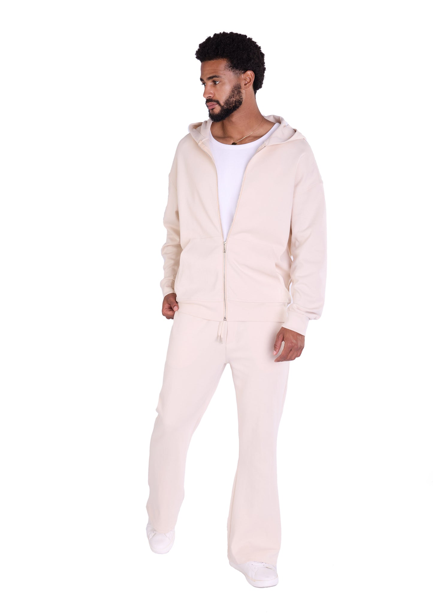 Herren Jogger Kombi Zweiteiler,  Oversized Fit, Modell DQ K004, Beige, Grau und Schwarz