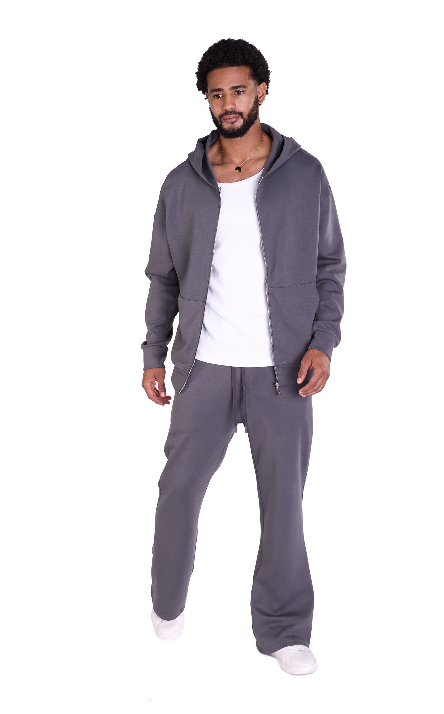 Herren Jogger Kombi Zweiteiler,  Oversized Fit, Modell DQ K004, Beige, Grau und Schwarz